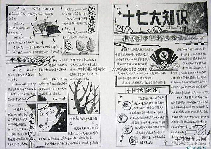 党的十七大精神手抄报