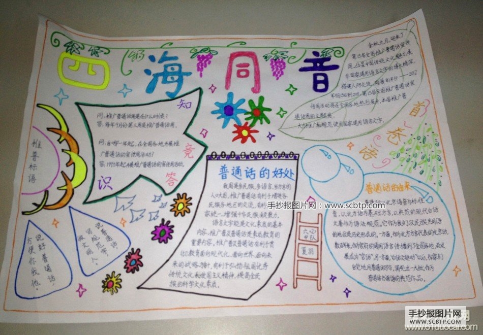 四海同音 普通话推广手抄报