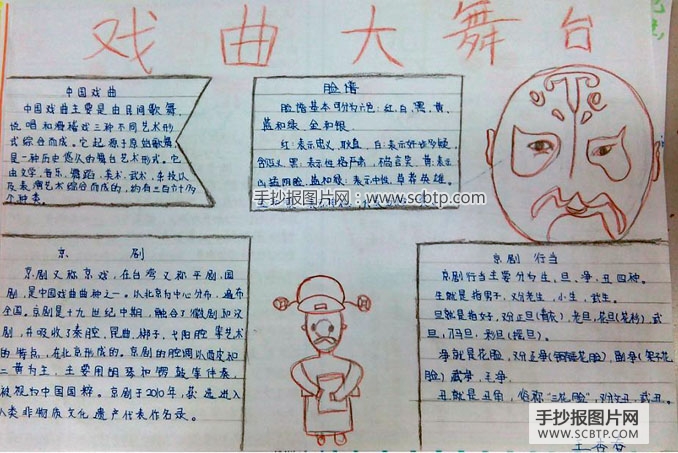 有关中国戏曲的手抄报
