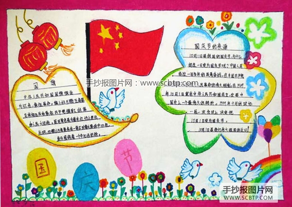 祝福你祖国，国庆节手抄报