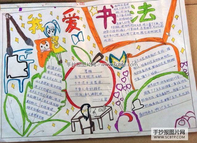 “我爱书法”主题手抄报图片