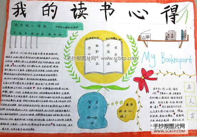 书的世界，读书手抄报