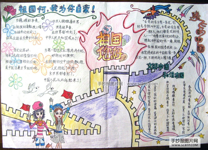 迎接建国66周年的手抄报