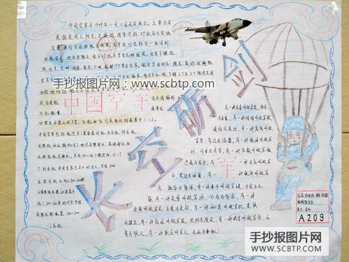 国防军关于空军的手抄报图片