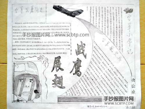 国防军关于空军的手抄报图片