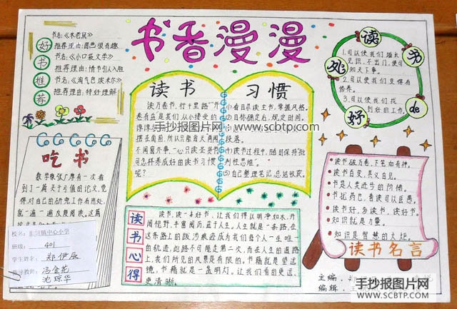 5张漂亮的读书节手抄报图片