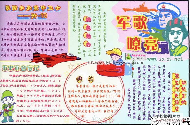 八一颂建军节手抄报