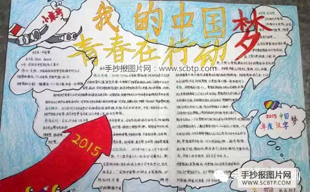 “共圆中国梦”主题的手抄报图片