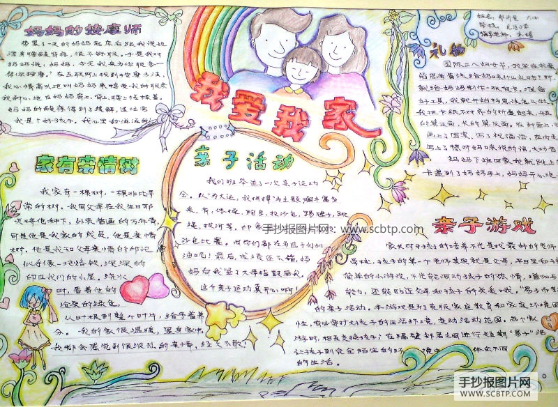 “我爱我家”为主题的手抄报