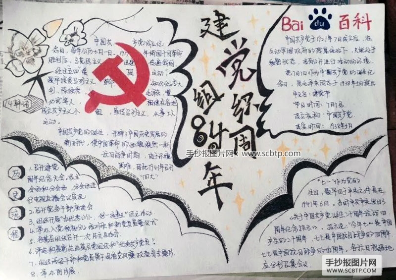 建党组织94周年的手抄报图片