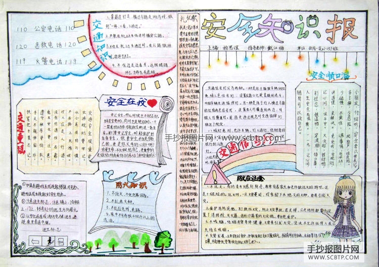 自护自救安全教育手抄报