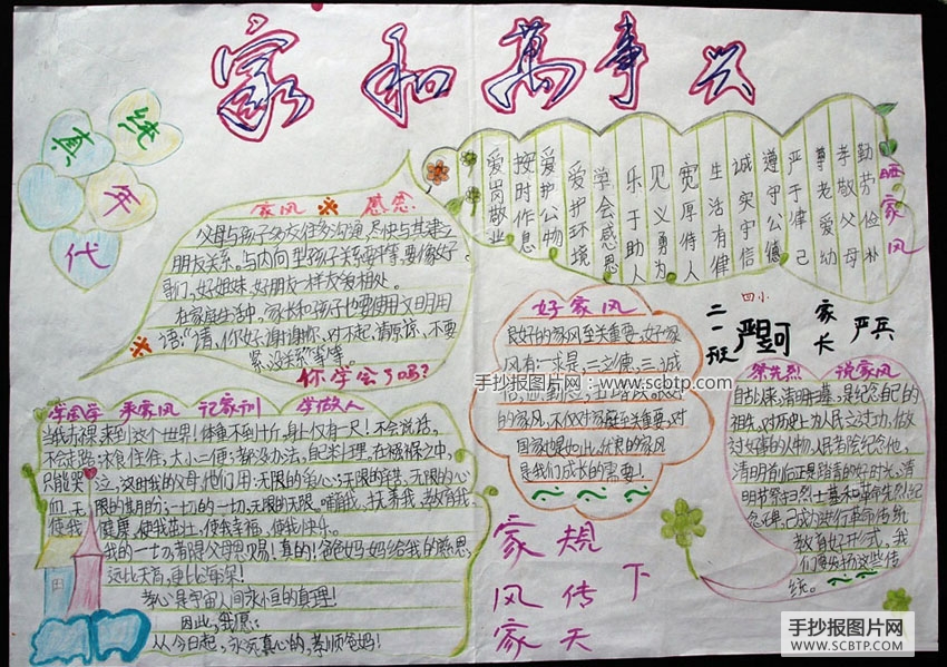 “家训与家风”手抄报版面设计图
