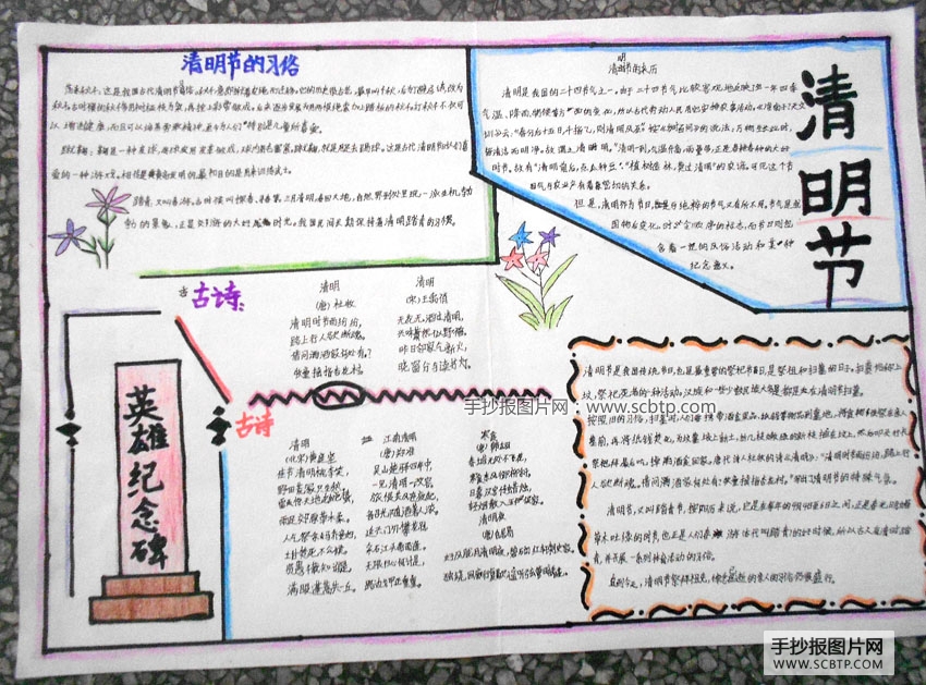 中国风清明节手抄报版面设计