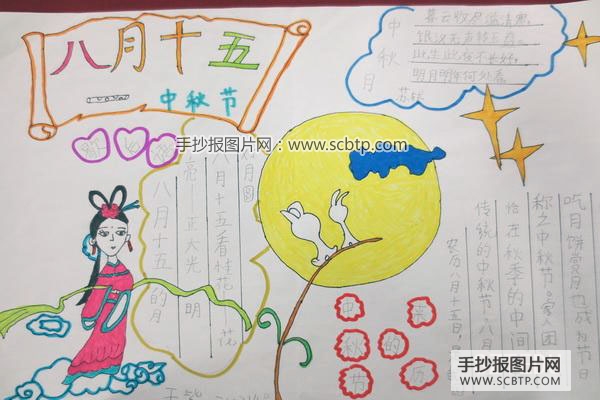 小学生中秋节手抄报版面设计图大全