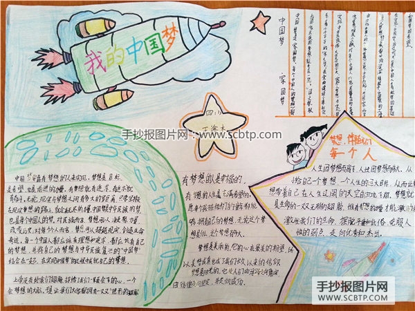 “中国梦我的梦”手抄报版面设计图