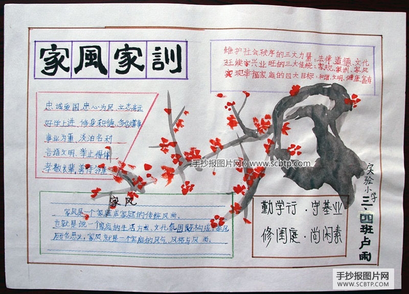 “少儿好家风”手抄报图片