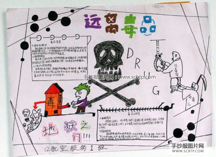 简单漂亮的禁毒手抄报版面