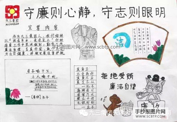 企业廉洁文化手抄报图片