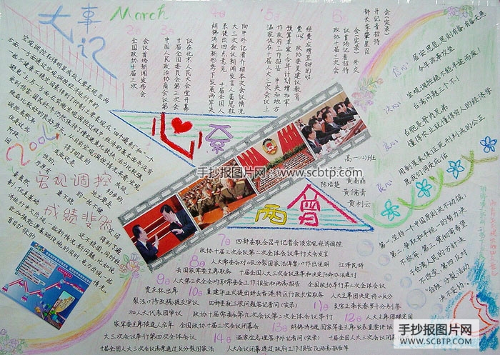 “2005情系两会”的手抄报图片
