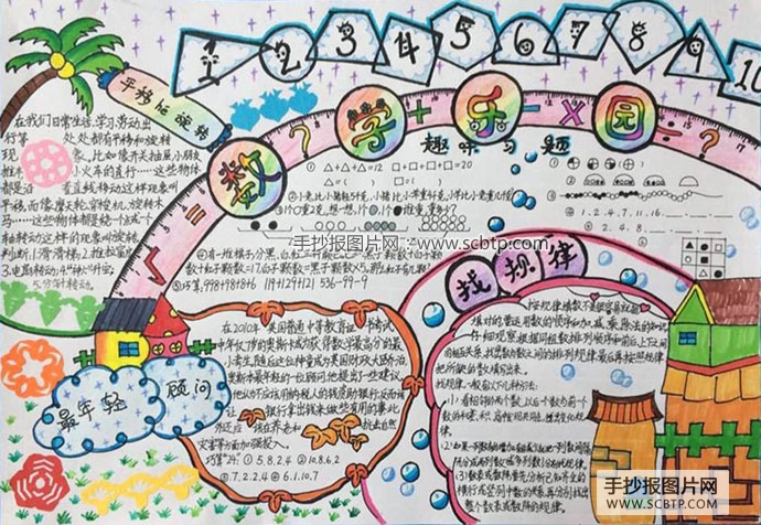 漂亮的数学手抄报设计图大全