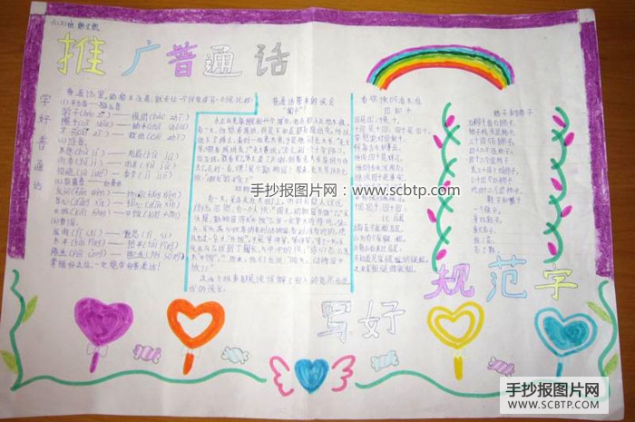 小学生推广普通话的手抄报
