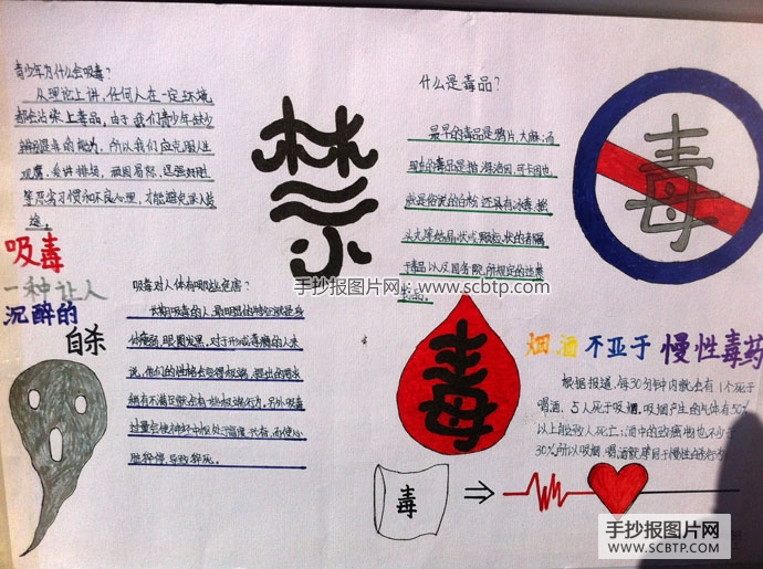 “珍爱生命拒绝毒品远离邪教”手抄报