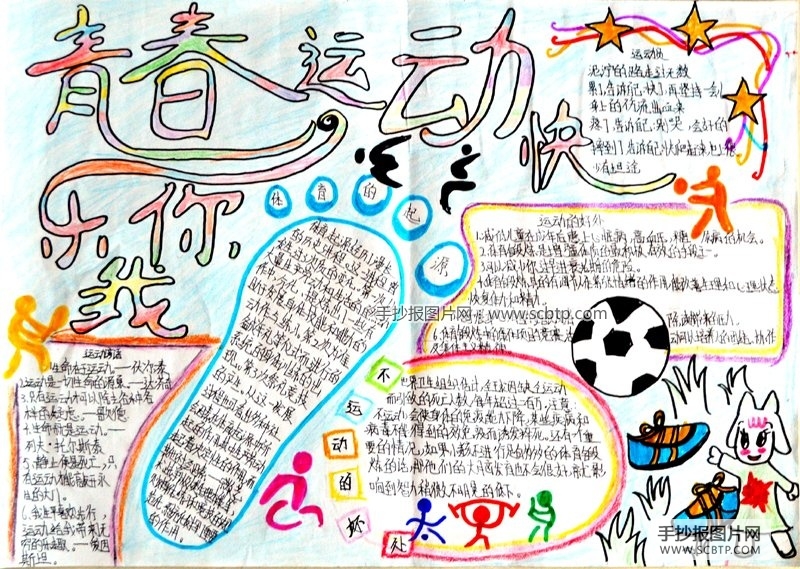 “我运动我健康我快乐”手抄报