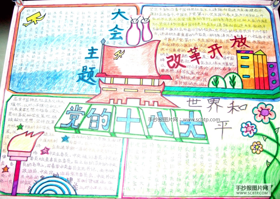 “十八大与我们的未来—红领巾心向党”手抄报