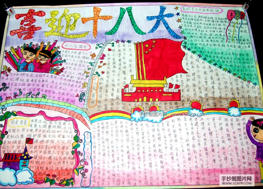 “十八大与我们的未来—红领巾心向党”手抄报