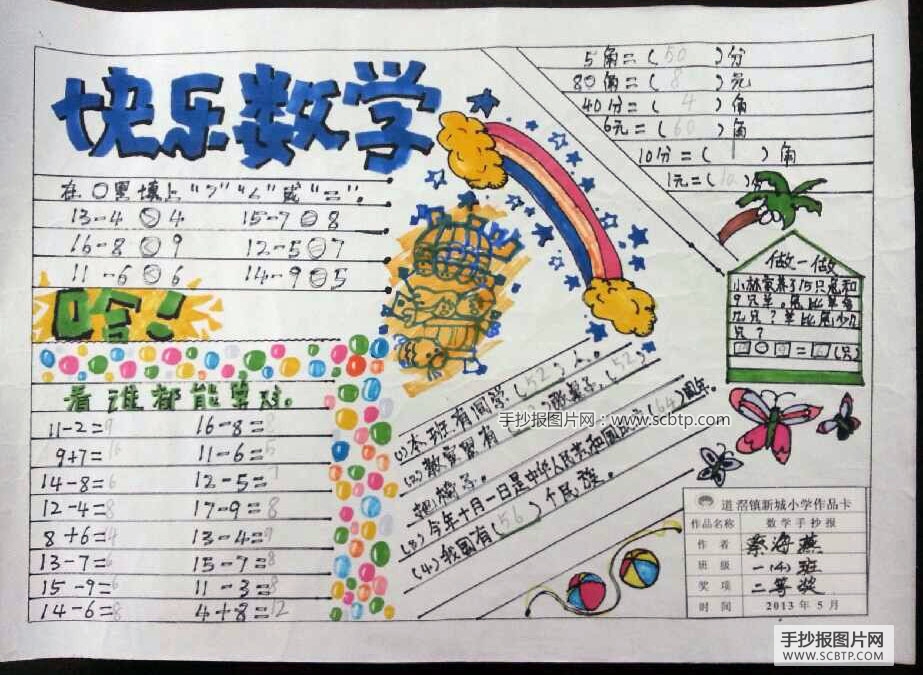 小学生数学手抄报比赛