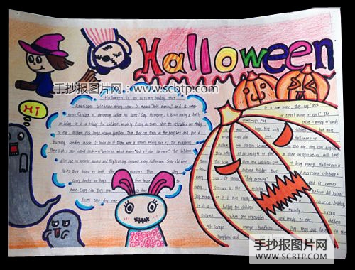 “Halloween”英语手抄报图片