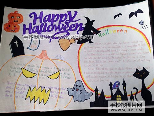 “Halloween”英语手抄报图片