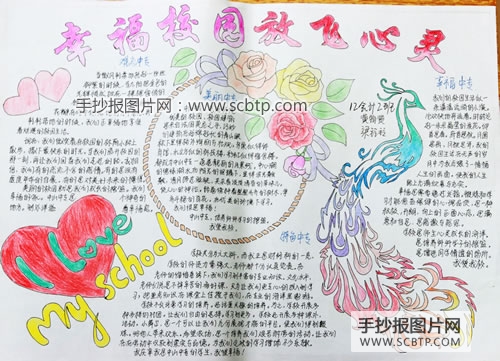“幸福校园”心理健康手抄报