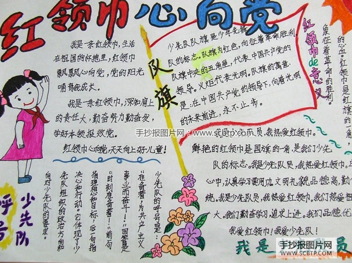“红领巾心向党”主题手抄报