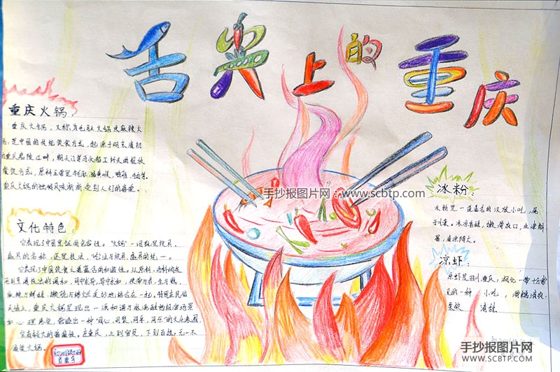 “中国美食文化”主题的暑假手抄报
