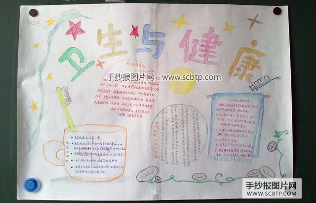 "卫生与健康"小学生手抄报图片