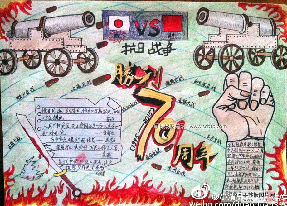 庆祝反法西斯胜利70周年的手抄报