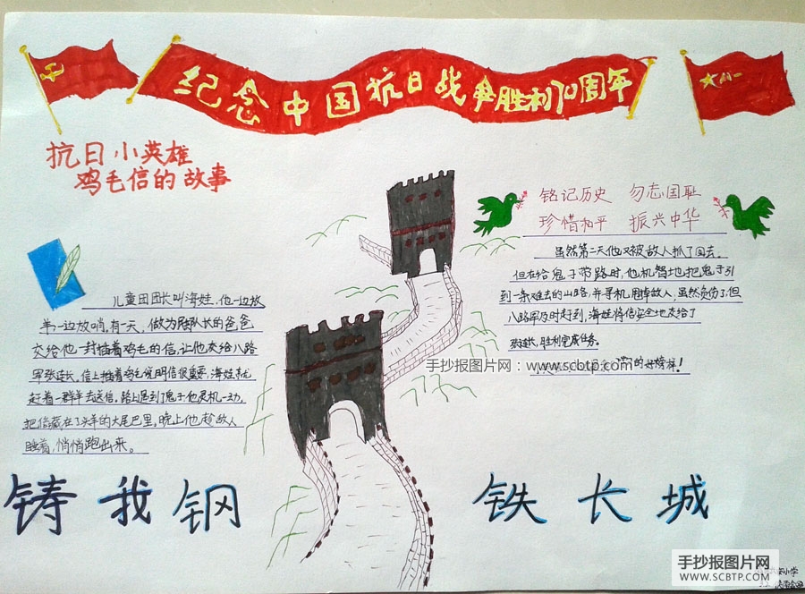 三年级纪念抗日战争胜利手抄报图片