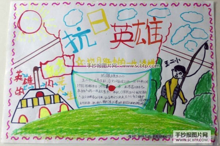 反法西斯战争手抄报——抗日英雄故事（小学生组）