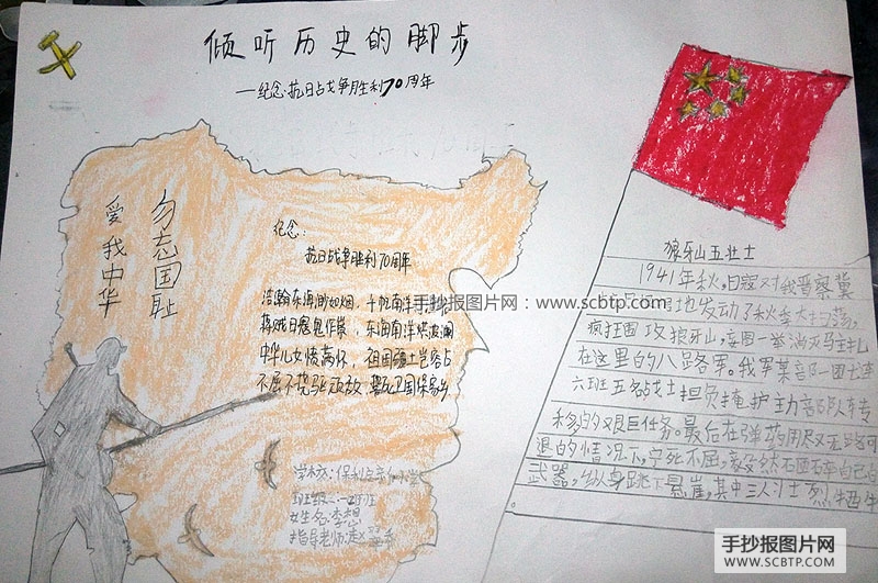 反法西斯战争手抄报——抗日英雄故事（小学生组）
