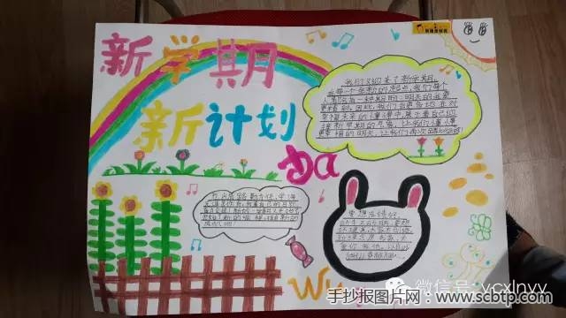 小学生“新学期新计划”主题手抄报
