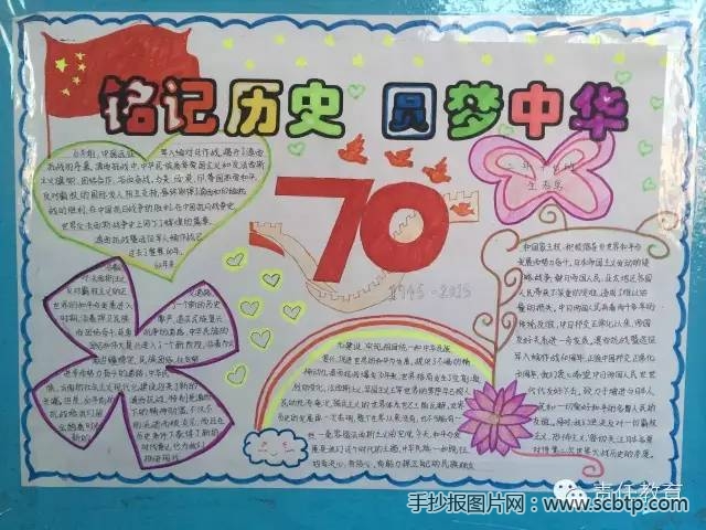 "铭记历史，梦圆中华"主题手抄报