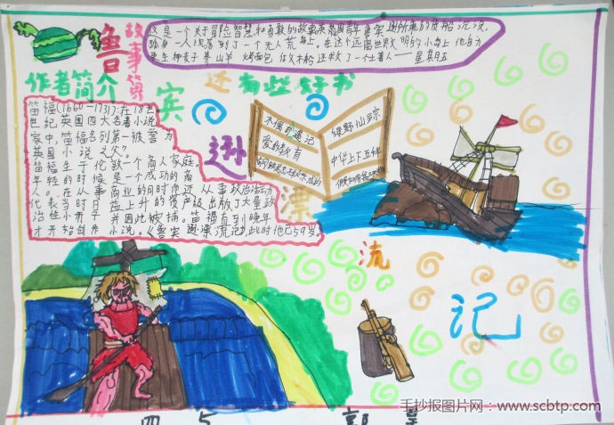 读书手抄报:鲁滨逊漂流记