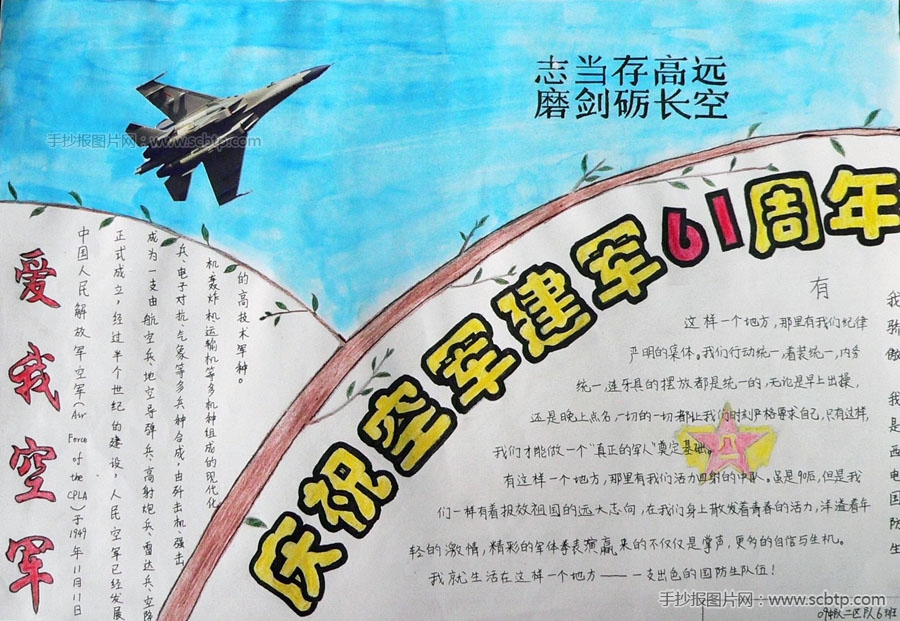 庆祝空军建军66周年手抄报图片