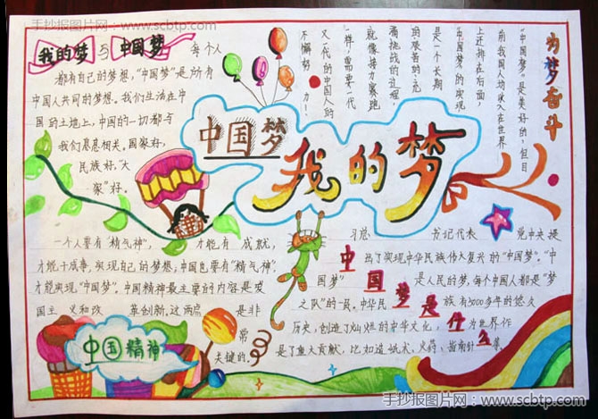 六年级“中国梦，我的梦”手抄报图片