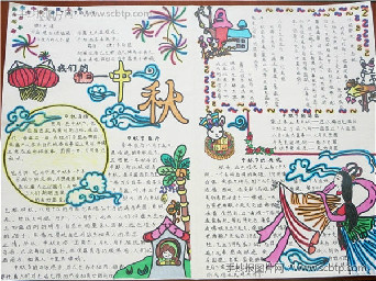 “情系中秋”主题手抄报版面设计图