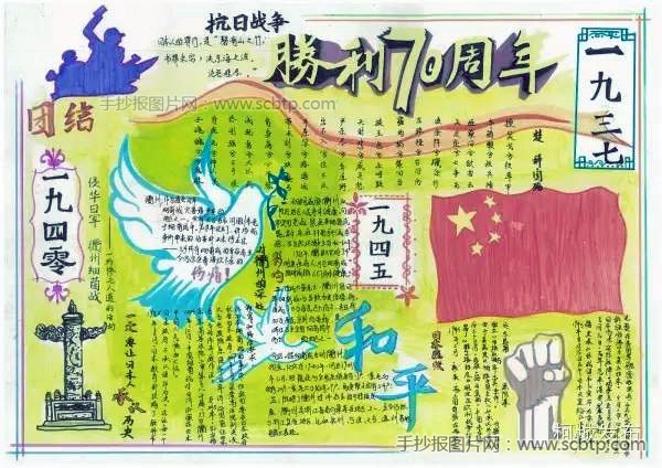 2015反法西斯战争胜利纪念日手抄报获奖作品