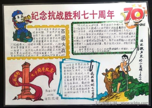 抗日胜利纪念日大阅兵手抄报获奖作品