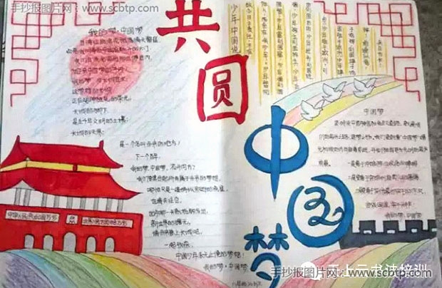 简单漂亮的小学生中国梦手抄报