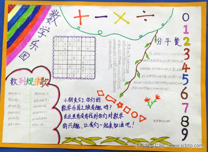 五年级数学手抄报优秀作品